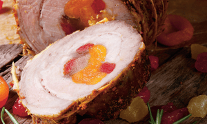 Rulada de porc cu fructe uscate