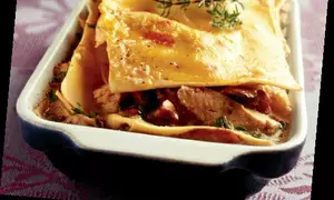 Lasagna cu pui și ciuperci
