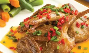 Raţă la tavă cu sote de legume