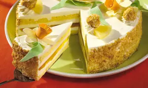 Surpriză cu brânză dulce şi ananas