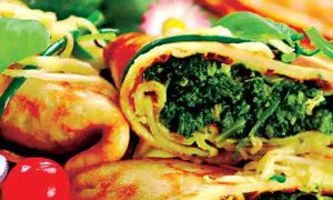 Clătite umplute cu spanac