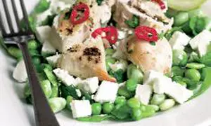 Pui la grătar cu mazăre