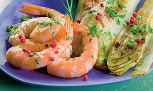 Andive la cuptor cu creveţi