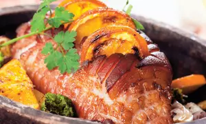 Friptură cu pulpa de porc la tava