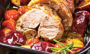 Friptură din pulpă de berbecuţ la tavă