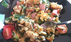 Papara cu sunca si mozzarella