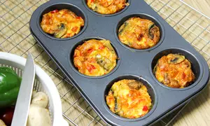 Briose cu ciuperci si bacon