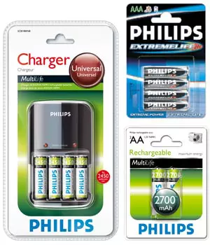 Baterii si incarcatoare de la Philips