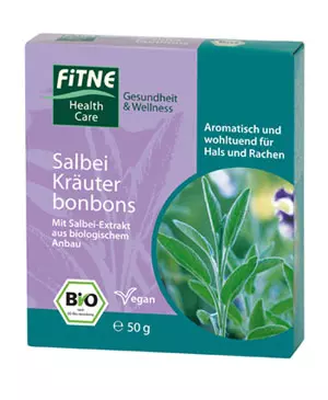 Bomboane BIO cu salvie pentru gat Fitne