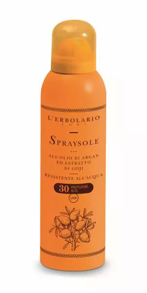 Spray cu ulei de argan și goji, L’Erbolario, Spraysole SPF 30, 84,99 lei