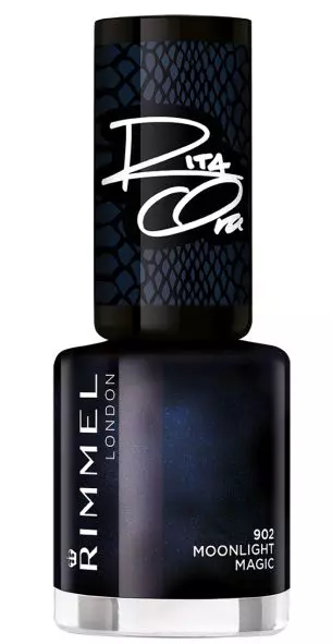 Lac de unghii, Rimmel London, 60 Seconds, colecția Shades of Black by Rita Ora, nuanța 902 Moonligh Magic, 8,7 lei