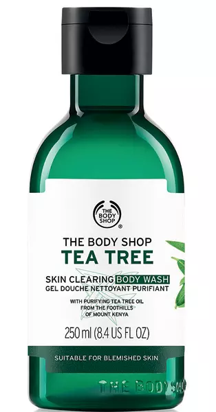 Gel de duș purifiant Tea Tree pentru pielea grasă, cu imperfecțiuni, The Body Shop, 34 lei