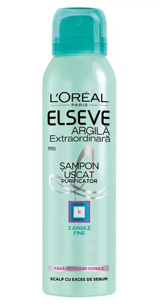 Șampon uscat purificator, L’Oréal Paris, Elseve Argilă Extraordinară, 22,5 lei