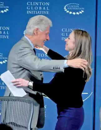 Bill Clinton (69) & Chelsea (35)