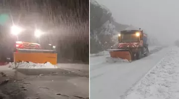 Iarna a venit peste noapte pe Transfăgărășan. Ninge viscolit, iar drumarii intervin cu utilaje cu lamă și peste 5 tone de sare spre Bâlea Lac / VIDEO