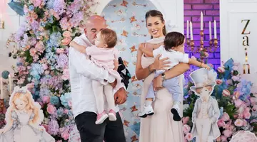 Primele imagini cu chipurile gemenilor Roxanei Nemeș. Cum arată Ania și Zain la un an și ce au ales de pe tăviță