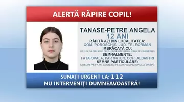 Fata de 12 ani urcată cu forța într-o mașină în Teleorman a fost găsită, iar alerta de răpire a fost ridicată