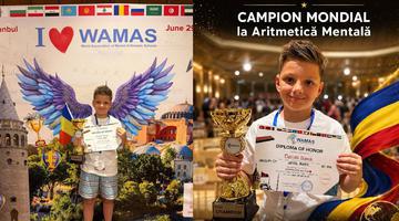Daniel, elevul de 9 ani din Focșani, campion mondial la aritmetică mentală: a rezolvat 100 de calcule în 3 minute