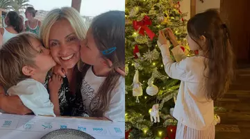 Imagini adorabile cu cei doi copii ai Simonei Gherghe. Ana și Vlad au împodobit bradul de Crăciun