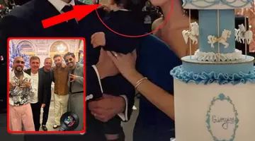 PRIMA poză cu chipul nepotului lui Hagi! Puștiul, îmbrăcat la costum, în brațe la tata Ianis Hagi, este bucățică ruptă din...