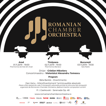 Romanian Chamber Orchestra, pe 3 noiembrie, la Sala Radio din București