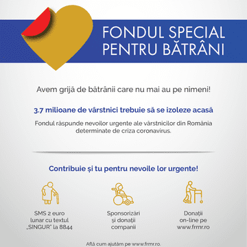 [Dă binele mai departe] Fondul Special pentru Bătrâni răspunde nevoilor urgente ale celor care nu mai au pe nimeni