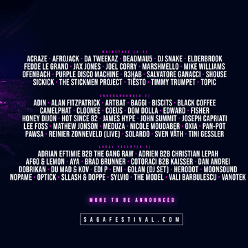SAGA Festival anunță line-up-ul pentru fiecare zi de festival
