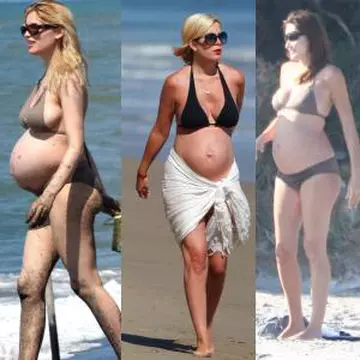 Cum arată vedetele însărcinate în costum de baie