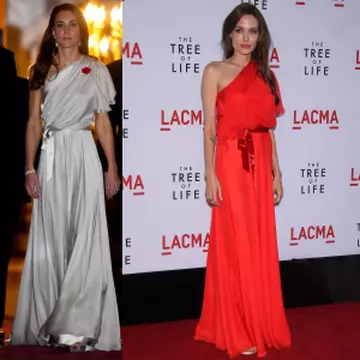 Kate şi Angelina Jolie, în rochii identice. Care e mai stilată?