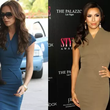 Victoria Beckham şi Eva Longoria în rochii identice. Care e mai sexy?