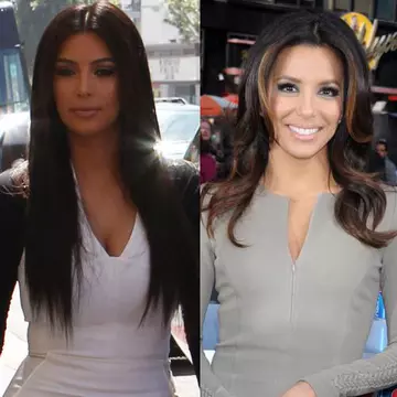 Eva Longoria şi Kim Kardashian în rochii office. Care îţi place mai mult?