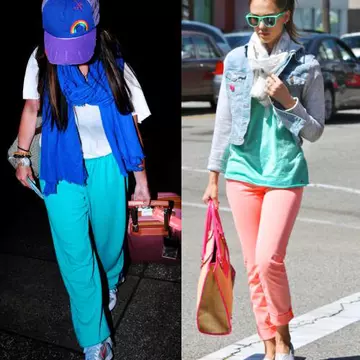 Jennifer Love Hewitt şi Jessica Alba, în ţinute colorate