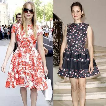 Jennifer Lawrence şi Marion Cotillard, superbe în rochii cu imprimeu floral