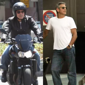George Clooney, sexy pe motocicletă. Vezi cum arată!