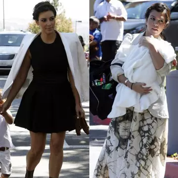 Poze: Uite cum s-a îmbracat Kim Kardashian la biserică. Îţi place?