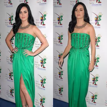 Ce frumoasă e! Katy Perry, într-o rochie verde smarald