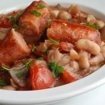 REŢETE ROMÂNEŞTI: Iahnie de fasole cu cârnaţi