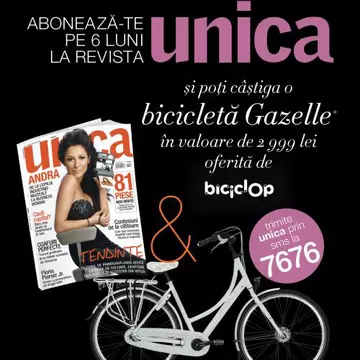 Abonează-te la revista Unica şi poţi câştiga o bicicletă de prinţesă