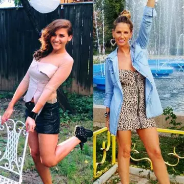 Andreea Bănică şi Alina Eremia, două ţinute cool