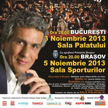 Dupa 20 de ani, Toto Cutugno revine la Brasov in data de 5 noiembrie, la Sala Sporturilor!