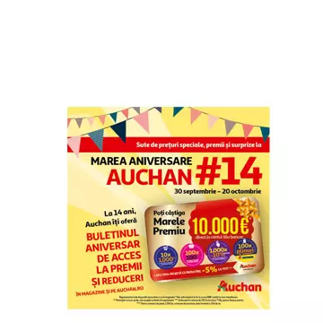 (P) Auchan sărbătorește 14 ani în România cu premii de zeci de mii de euro