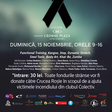 (P) Sportul salveaza vieti! – cel mai mare eveniment caritabil de fitness pentru suportul victimelor din ‪#‎COLECTIV ‬