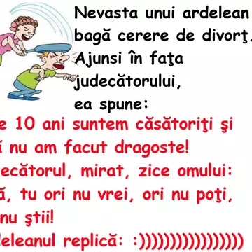 Bancul de joi. Căsătoriţi de 10 ani