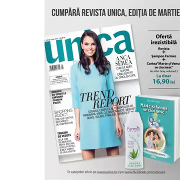 Anca Serea, o mămică model, pe coperta revistei Unica de martie