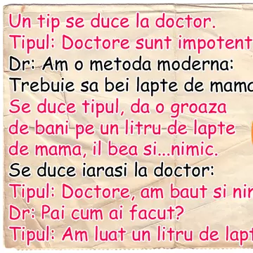 Bancul de sâmbătă e tare de tot: Impotentul la doctor