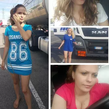 O blondă sexy străbate Europa la volanul unui TIR de 40 de tone încărcat cu… substanțe periculoase