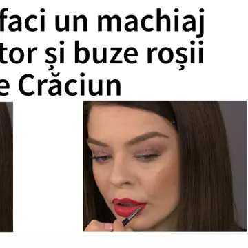 Cum îți faci un machiaj strălucitor și buze roșii de Crăciun