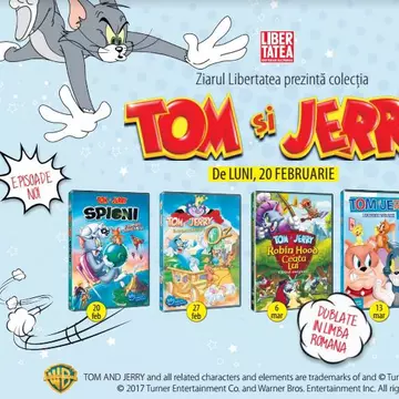 De luni, 20 februarie, la toate chioșcurile de ziare - Colecția Tom și Jerry, recomandată de ziarul Libertatea