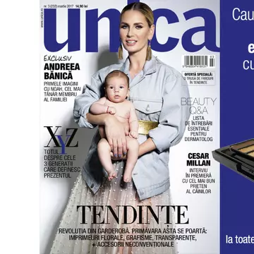 Andreea Bănică, pe coperta revistei Unica de martie 2017