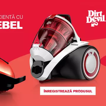 (P) Bucură-te de 5 ani de curățenie eficientă cu aspiratoarele Dirt Devil din gama Rebel